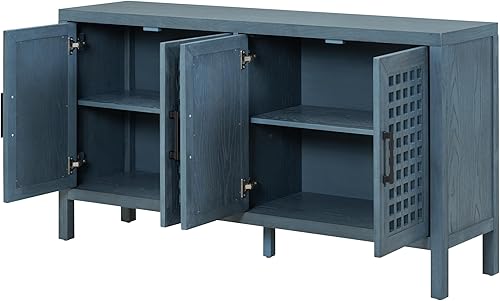 Miniatura 6 de SIYSNKSI Armario de almacenamiento moderno con 8 cajones y patas de madera maciza, gabinete decorativo con marco de madera y patrón colorido para