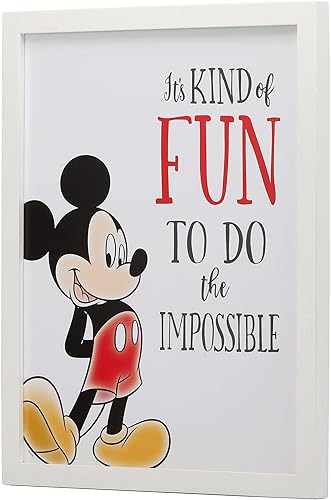 Vista 56 de Disney Mickey y Minnie Mouse You Are My Happy Place - Decoración de pared de madera enmarcada - Bonita imagen de Mickey Mouse Rojo/gris