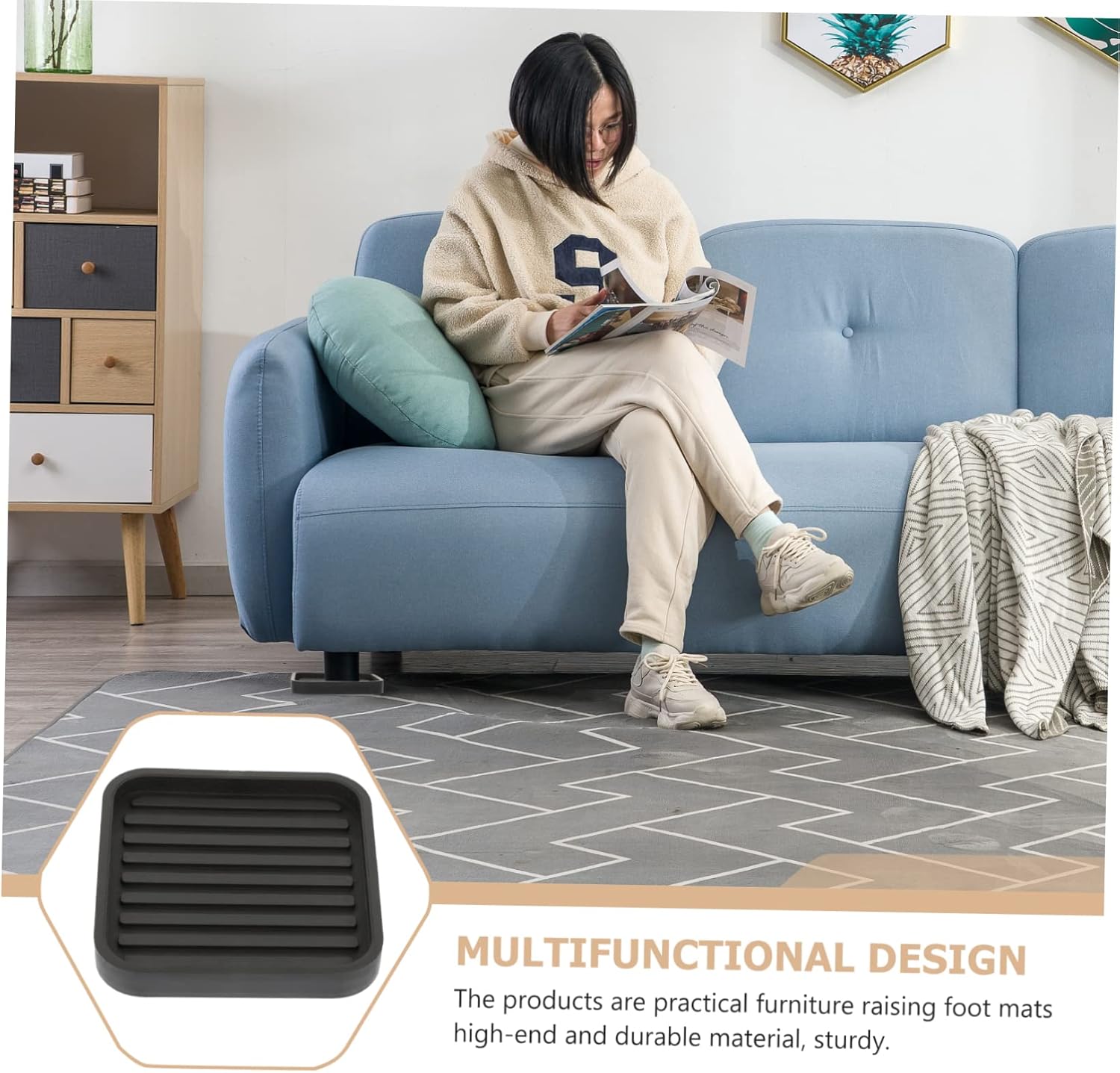 8pcs Lifts Risers Furniture Feet Levelers Silicone Furniture Leg Mats Non-Slip Pads for Moving Bed Risers