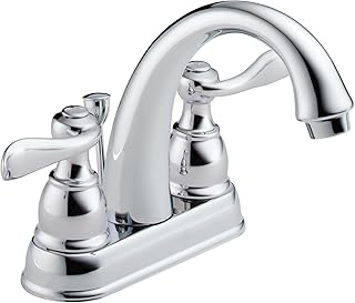 Delta Faucet Windemere Centerset Bathroom Faucet Chrome, Bathroom Sink Faucet, Metal Drain Assembly, Chrome B2596LF