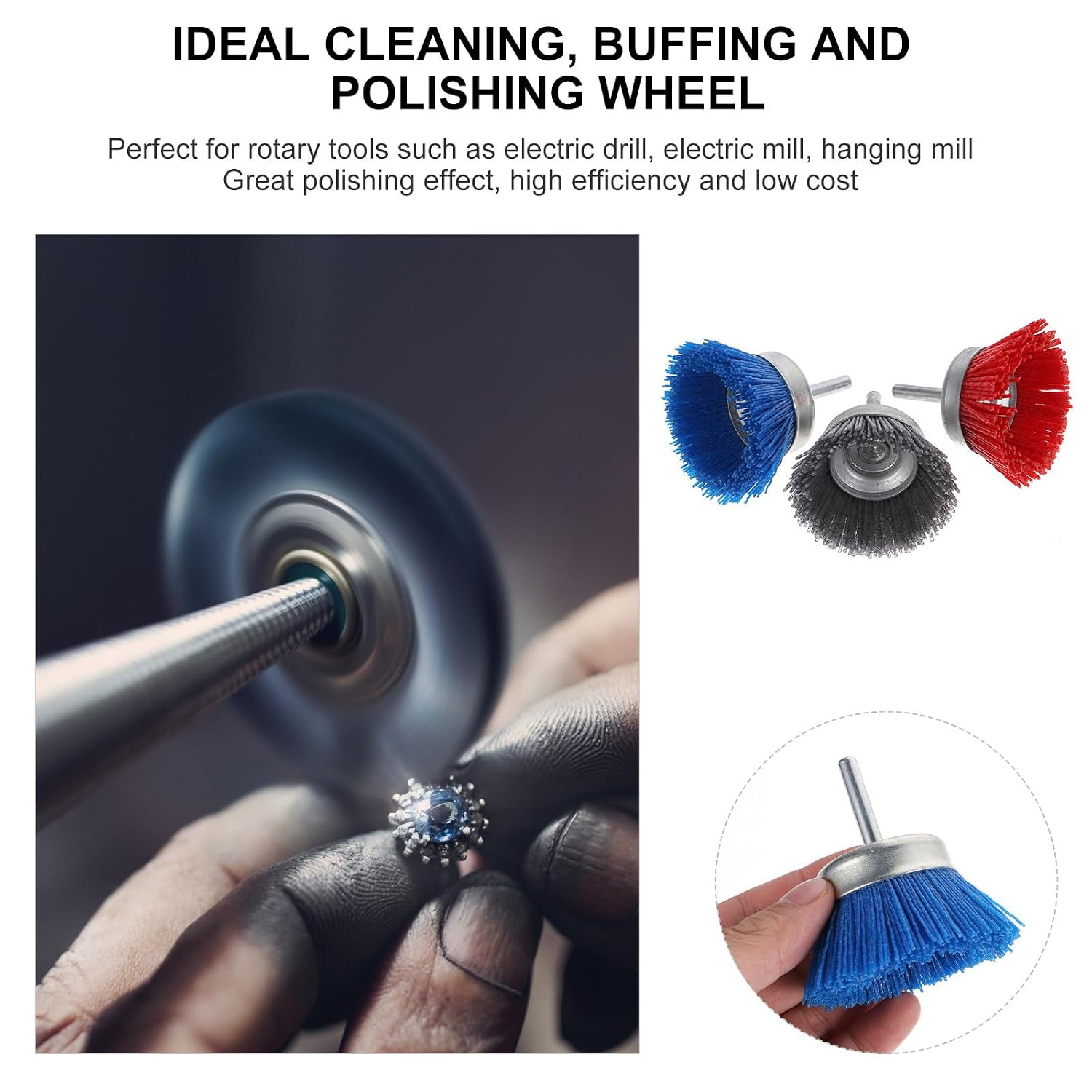3pcs Polishing Wheels for Rotary Tools, Aluminum Abrasive Wire Grinding Brushes with High Efficiency for Removing Oxide Layer in Machining Process