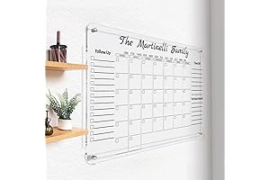 Large Dry Erase Glass Calendar for Wall