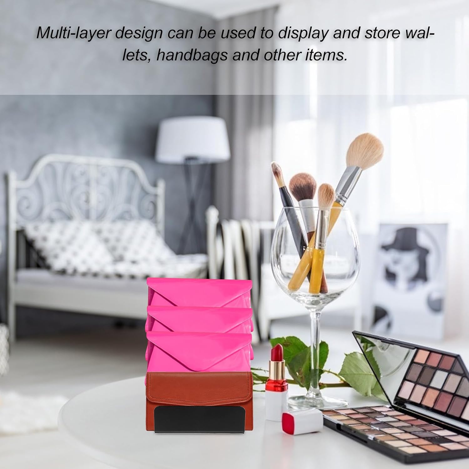 Luxshiny Acrylic Sunglasses Organizer Glasses Holder Stand with Multi-layer Design for Closet and Office, Space Saving Efficiency with Simple and Elegant Appearance in Black