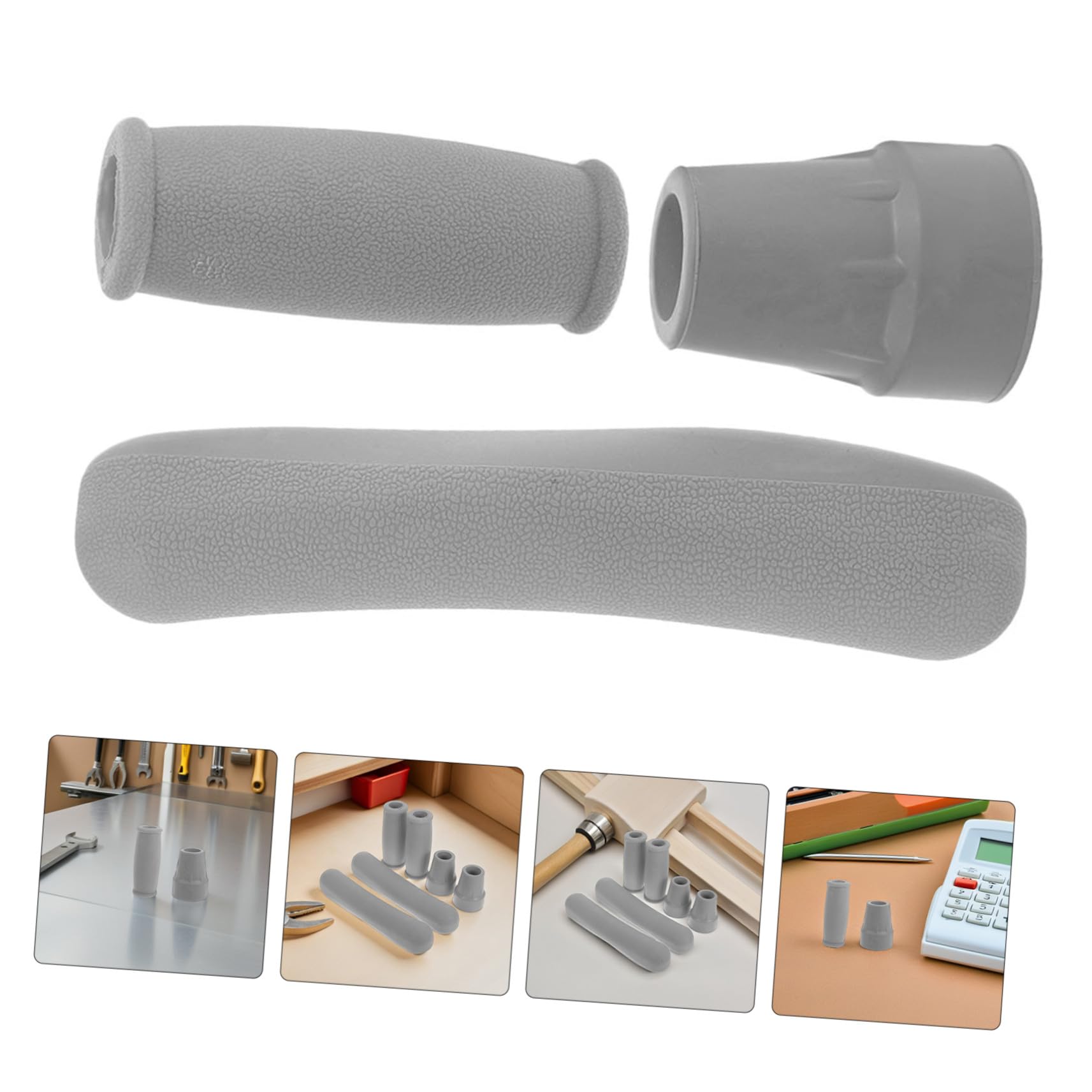PACKOVE 4sets Cuscinetti Per Stampelle Coperture Per Impugnatura e Cuscini Ascellari Punta in Gomma Per Bastone Da Passeggio e Tappi Di Ricambio Per Piedini Di Deambulatore Kit Di Accessor