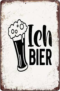 Vintage Metal Tin Sign Ich Bier Funny Signs Metal Signs For Home Bathroom Kitchen Garden Man Cave Decor Garage Yard Sign Coffee Wall Decor Plaque Tin Sign8x6inch
