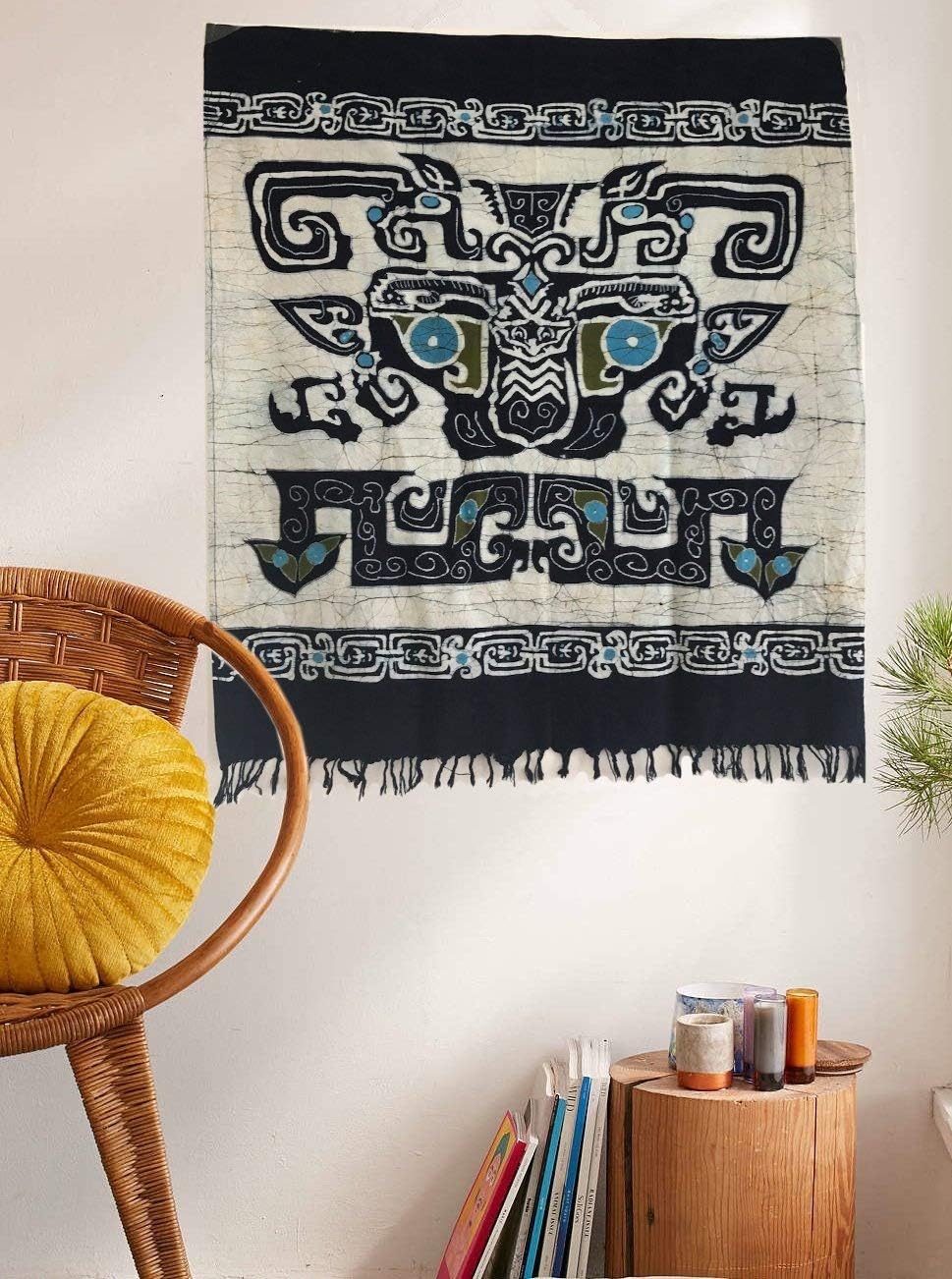 Indigo Batik Tapestry Mud Cloth Aztec Art Home Decor,30"x 34" Amazon