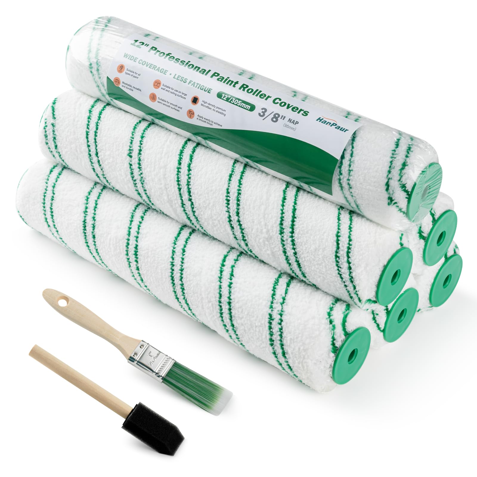 Microfiber Paint Roller Kit - 24 Roller Covers -9