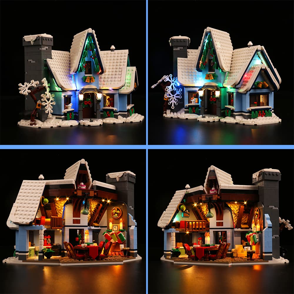 VONADO Kit di luci a LED per Lego Santa's Visit 10293 Set da costruzione (senza modello), kit di illuminazione decorativo compatibile con mattoncini regalo di Natale Lego, kit di luci fai-da-te