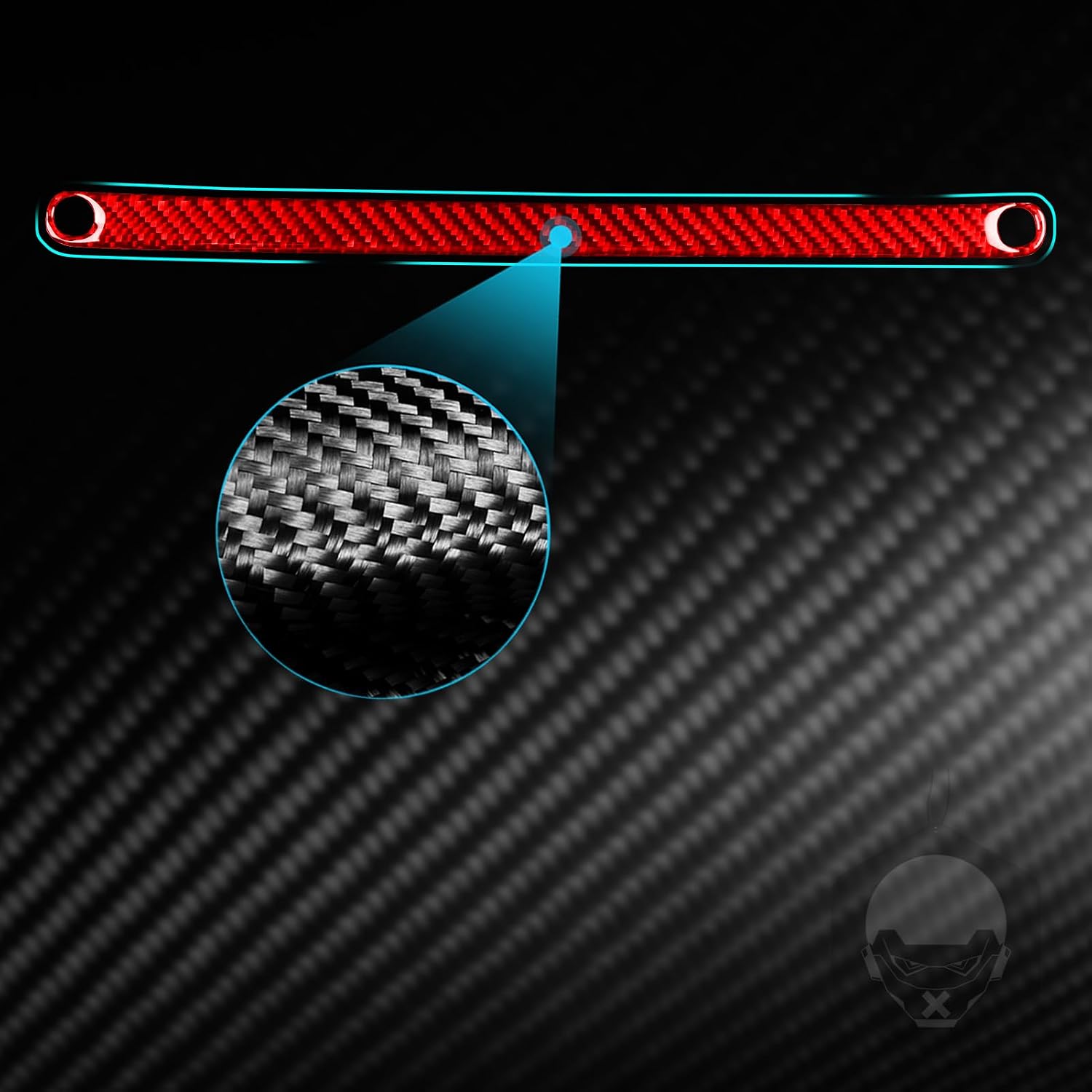 Real Carbon Fiber Interior Decoration Cover Sporty Woven Pattern Self-Adhesive Sticker Trim Compatible with Jeep Wrangler 2011-2017 (Red Real Carbon Fiber, Passenger Dashboard Sticker 1pc)