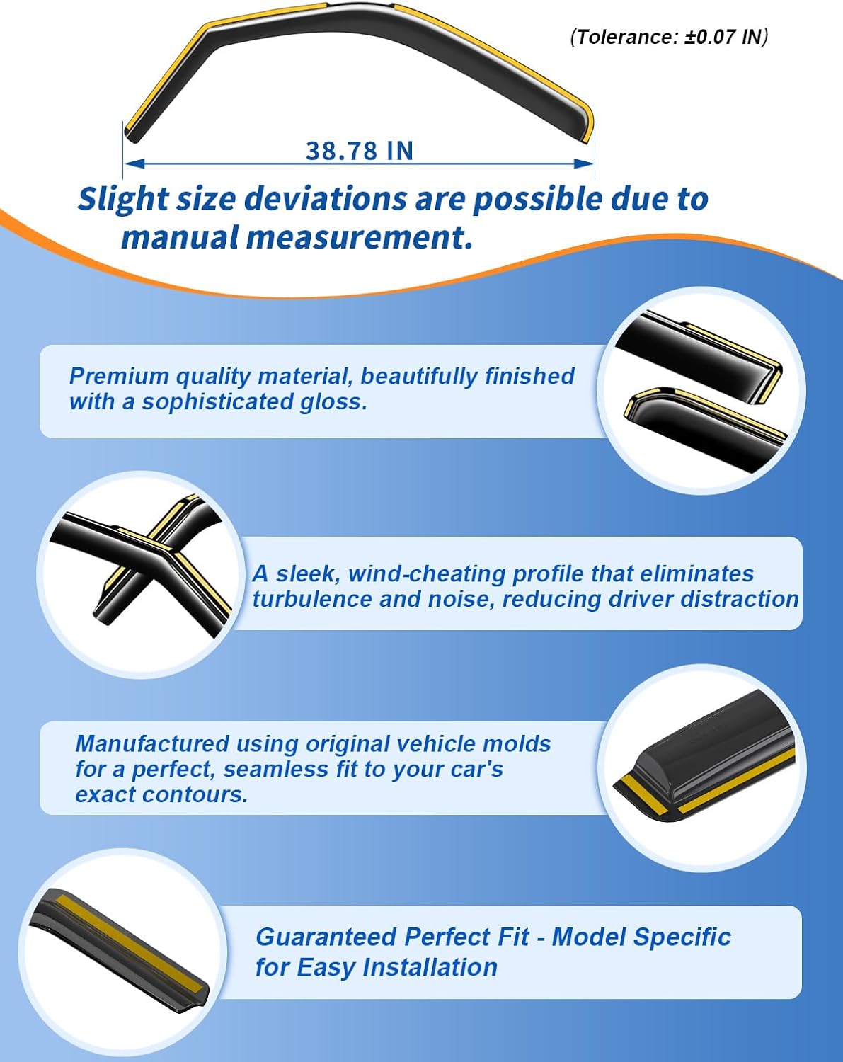 in-Channel Window Rain Guards Fit for Chevy Express Van 1996-2026/GMC Savana 1996-2026 Rain Guard Extra Durable Window Deflectors Window Vent Visors Shades Exterior Car Accessories-2pcs