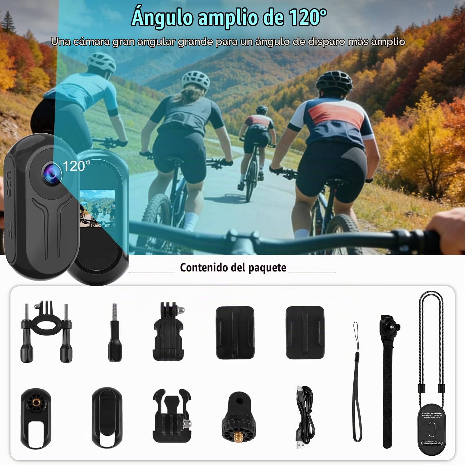 OBEST Mini Camara Deportiva WiFi Cámara Accion 2K 360 Cámara Casco Moto | Bodycam Magnética con Pantalla 0,85" Visión Nocturna, Vlog POV Camera Corporal Video Esquí Ciclismo Viaje, Negro