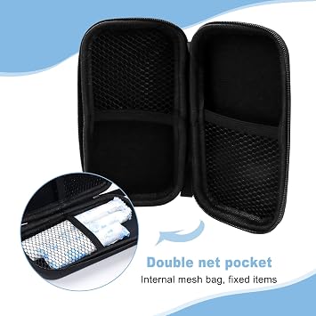Tampon Storage Bag,2 Pack Black Tampon Holder Bag with Zipper 6.3*3.3*1.2 inches Small Pouch for Feminine Products Portable Period Bags for Women,Girls,Ladies