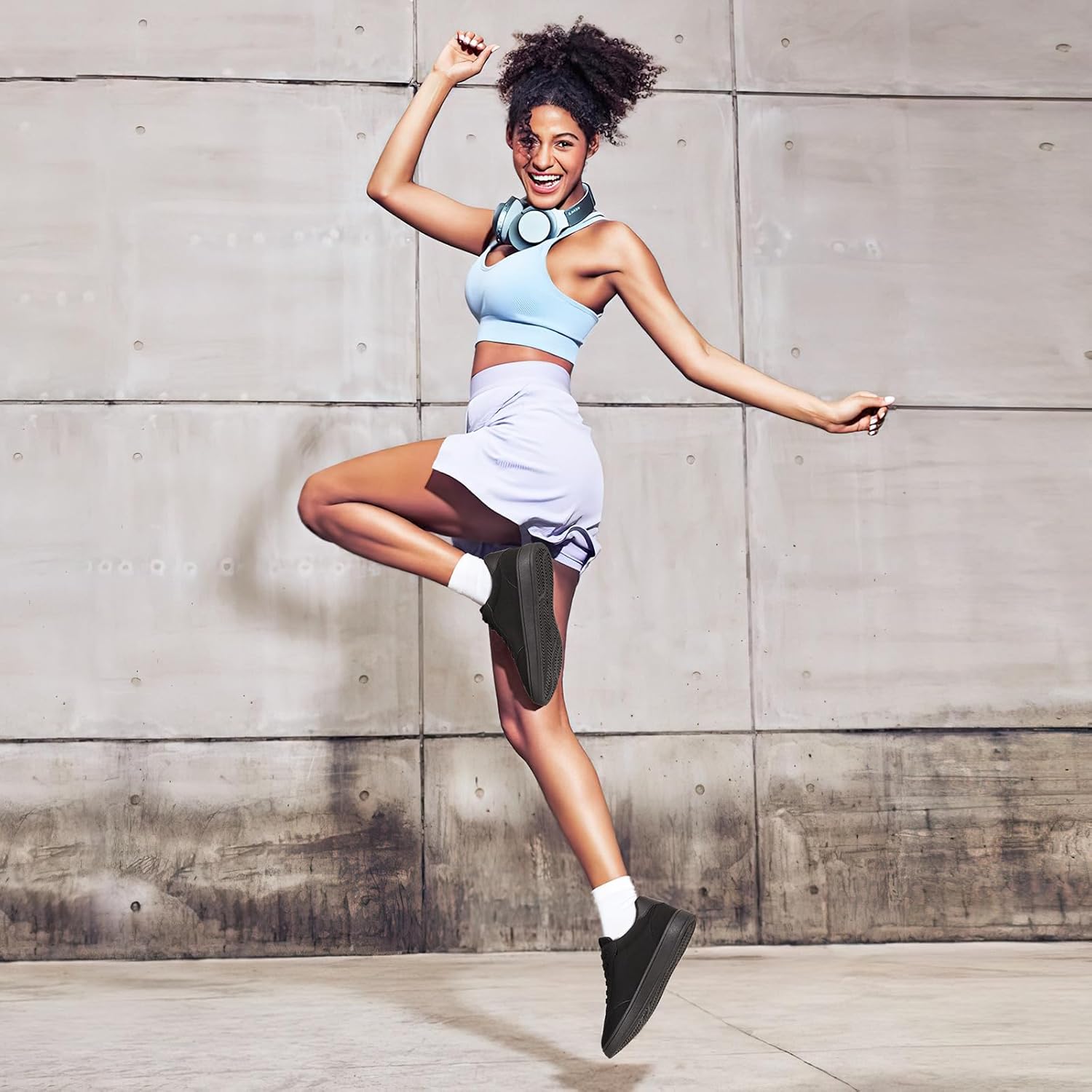 Adokoo Women's Fashion Sneakers Suede Black Grey Brown Casual Shoes Tennis Low Top Lace Up Sneakers for Women - Image 2