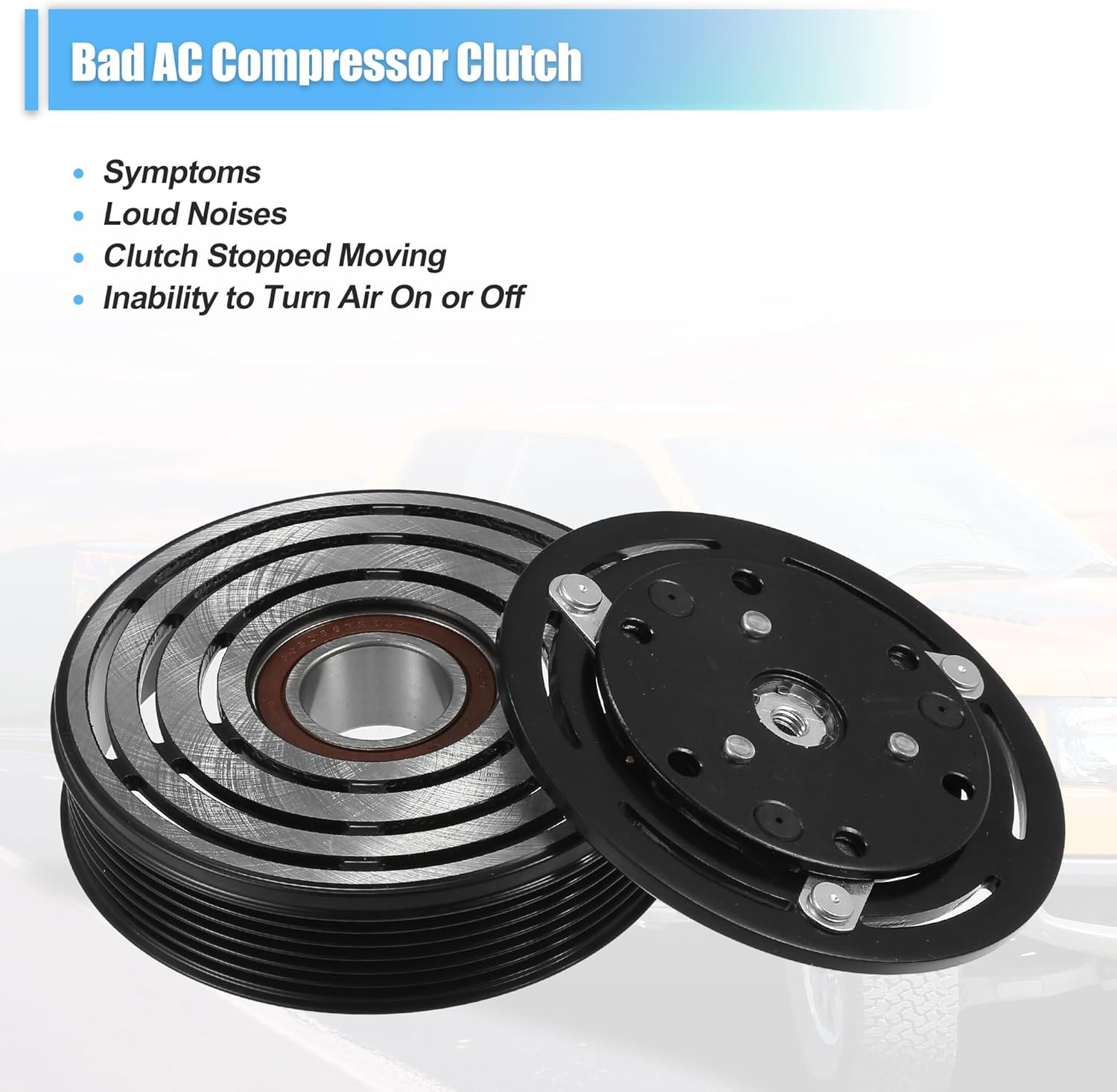 X AUTOHAUX 1 Set AC Compressor Clutch Replacement for Ford F-150 8Cyl 5.0L 5.8L 1990-1995