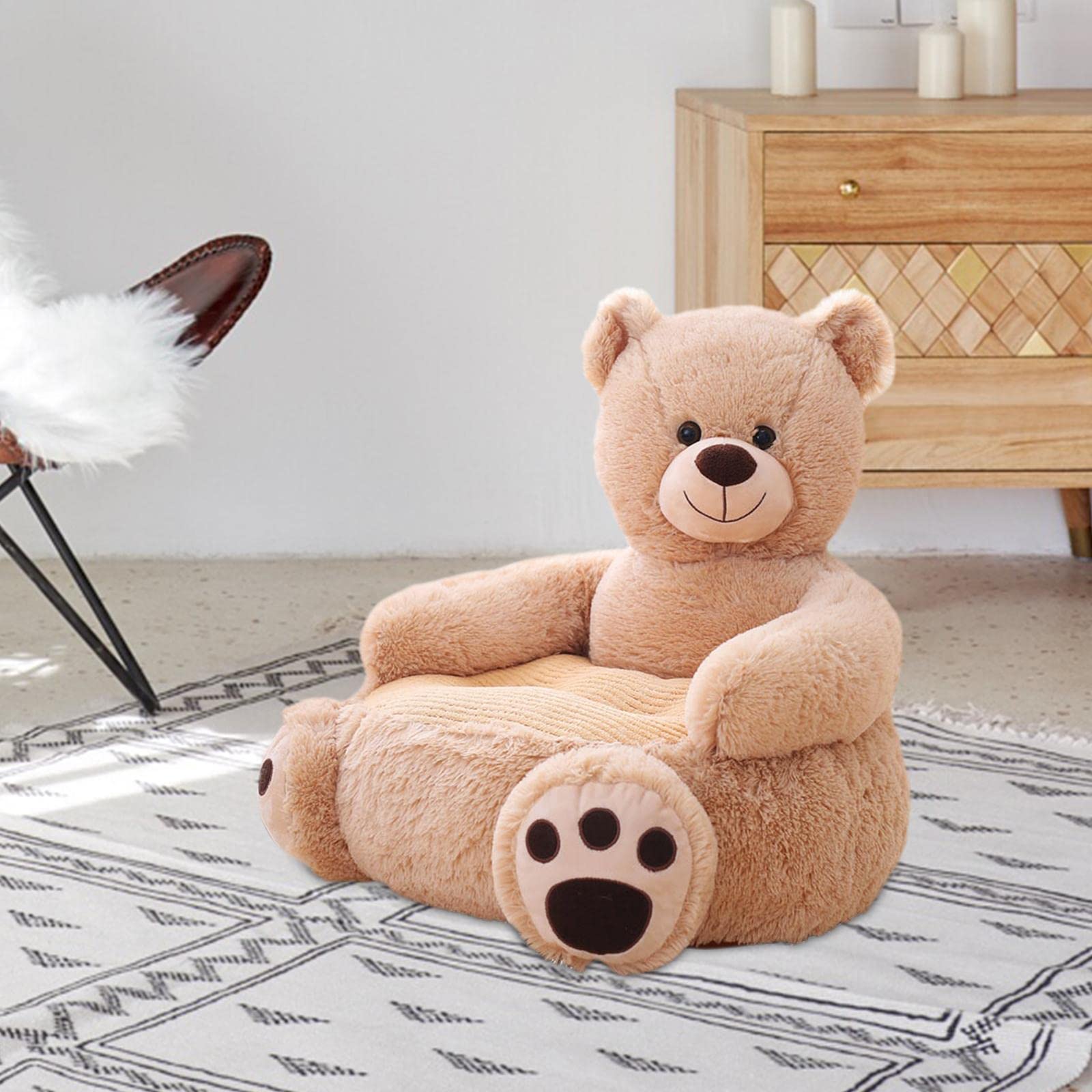 Canapé Enfant, Fauteuil Bébé, Fauteuil de Lecture, Fauteuil en Forme d'animal, Chaise de Sol, Siège Moelleux et Confortable pour Que Les Tout-peti, Ours