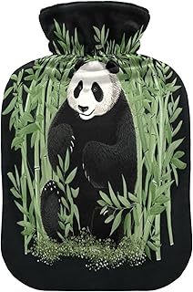 Wajiw Hot Water Bottle with Cover 2L Warm Water Bottle for Hot and Cold Compress Hot and Cold Therapies,Hand Feet Warmer,Panda