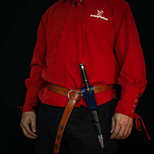 Miniatura 7 de Armory Replicas - Funda de daga de cuero genuino - Rana espada ajustable de inspiración medieval para armas pequeñas