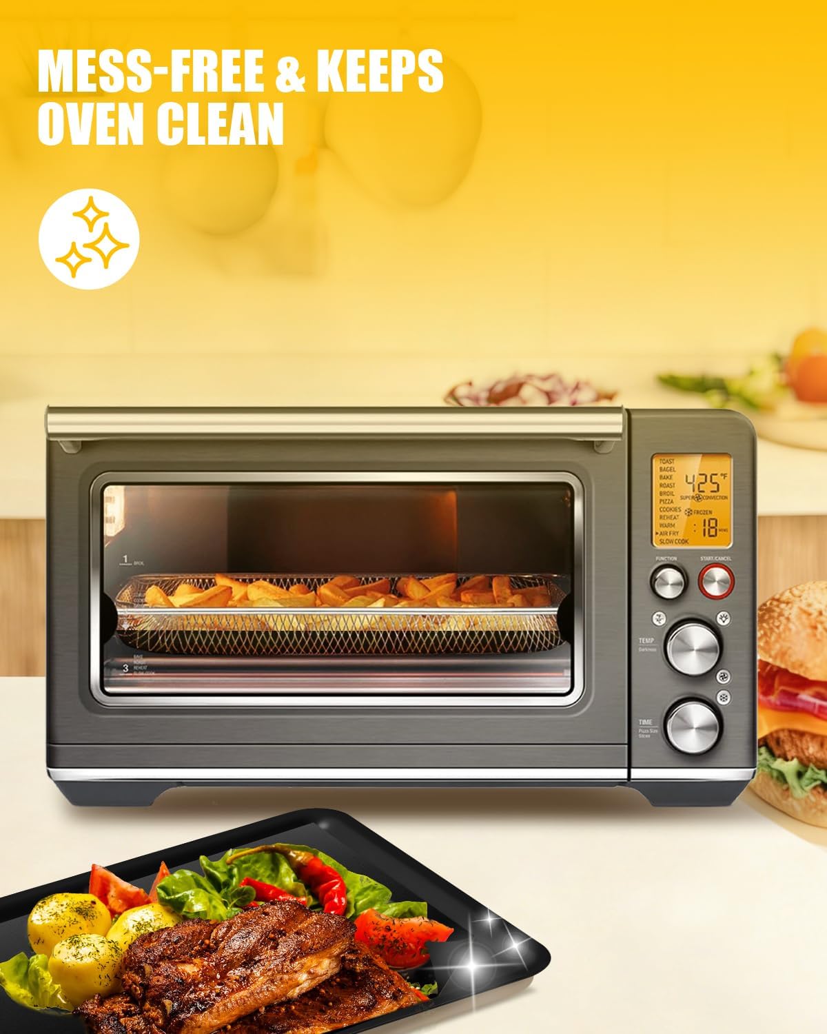 4PCs Teflon Oven Liners Compatible with Breville BOV860BSS