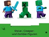 LEGO Minecraft Casa nella Giungla Esplosiva - Giocattolo Interattivo con Modello di Barca, Figure di Steve, Creeper e Zombie, Funzione TNT - Regalo per Gamer, Bambini e Bambine da 8 Anni in su - 21275 - 6