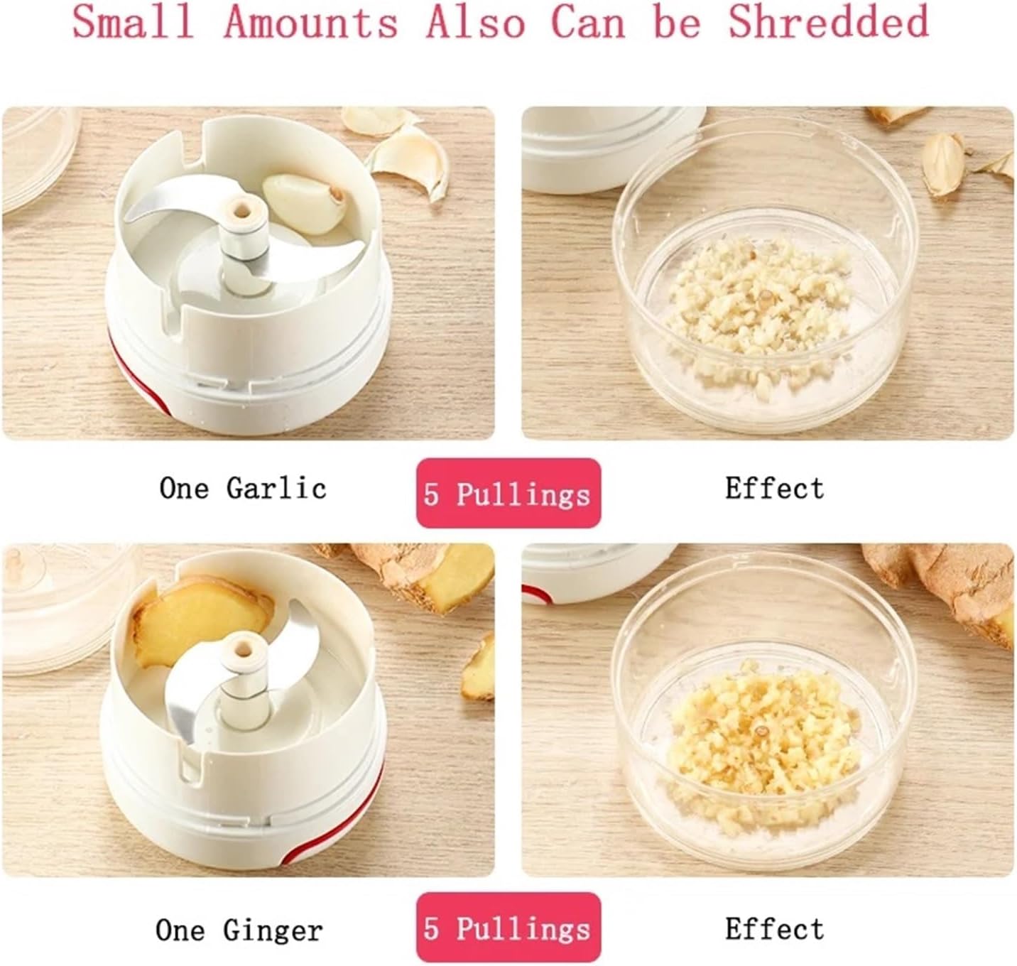 Garlic Crusher Mini Vegetable Chopper Meat Grinder Mincer Press,Compatible For Ginger Nuts Pepper Onion Manual