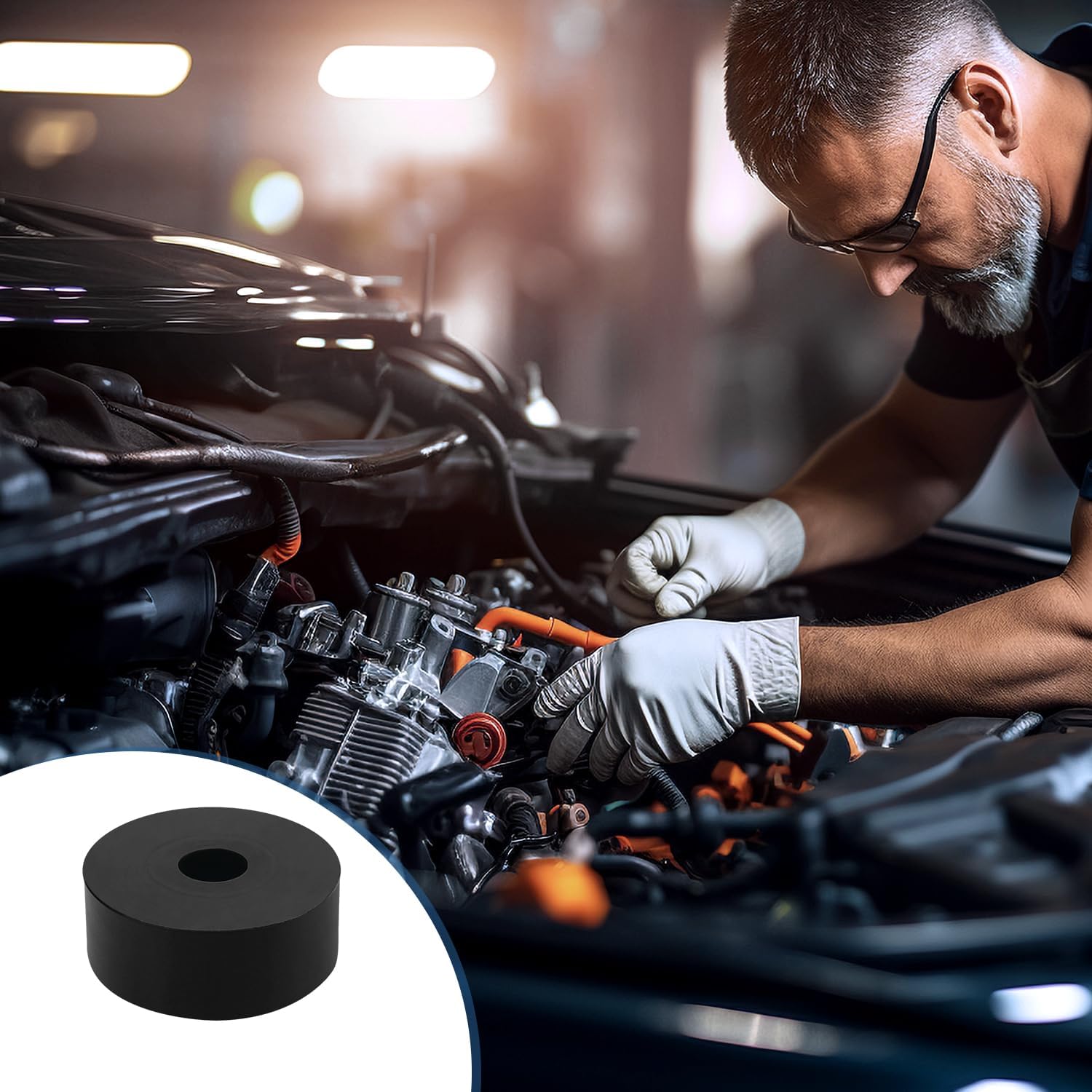 32 PCS Multi Purpose Rubber Spacer, 3/4" OD x 1/4" ID x 1/4" Thickness Rubber Washers for Screws, Anti Vibration Pads for Bolts, Car, Boat, Home (20 * 6 * 6mm)