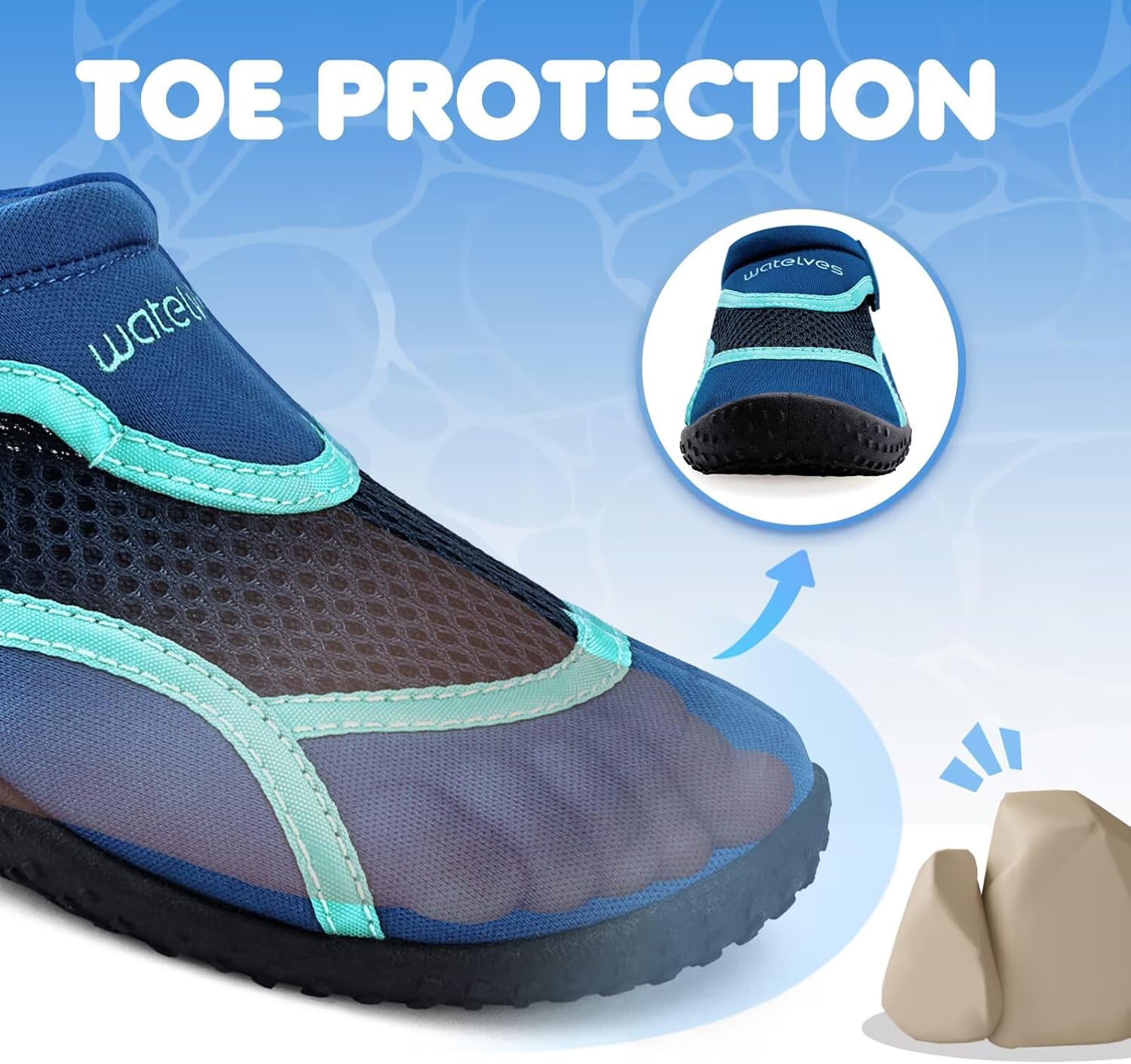 WateLves Kids Water Shoes Toddler Quick Dry Barefoot Shoes Girls Boys Aqua Athletic Sneakers for Beach Hiking Swim Kayak Sport Accessories, Camping Essentials
