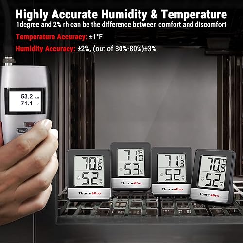 Miniatura 7 de ThermoPro TP49 - Termómetro higrómetro digital para interiores, medidor de humedad, termómetro de habitación con monitor de temperatura y humedad,