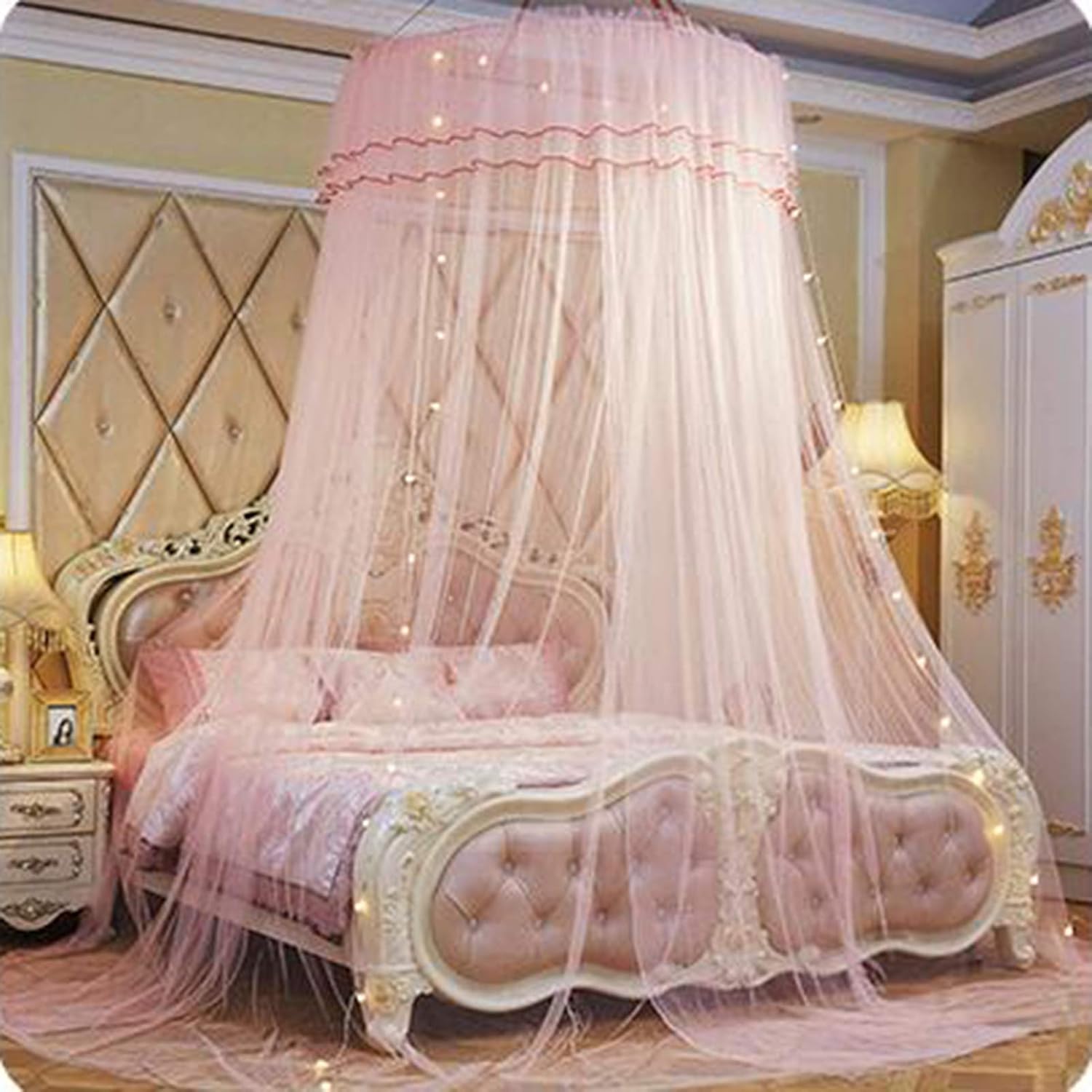 Bed Canopy for Girls – Lace Mosquito Net Lace Bed Mosquito Netting Mesh Canopy for Dome Double Bed Canopy Bed Canopy Mosquito Net (White 120 x 280 cm)