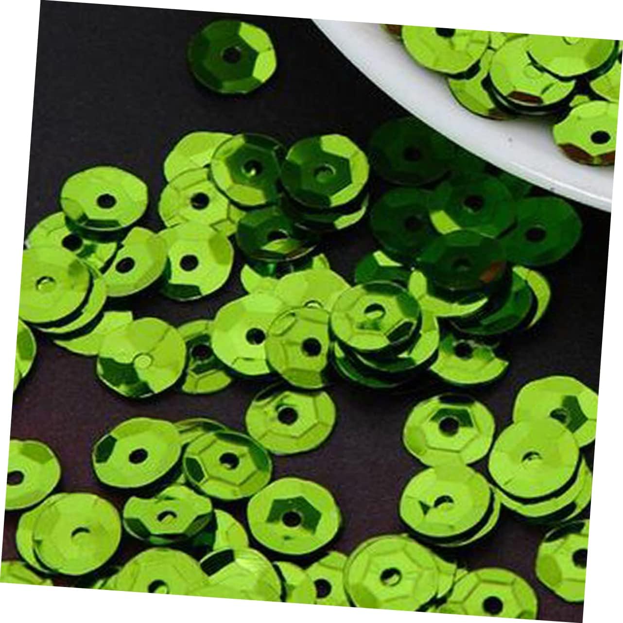 Green Round Sequins for Craft, 1000pcs 6mm Sew on Xmas
