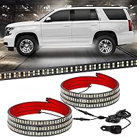 Vista 17 de XRIDONSEN 2 tiras de luces estroboscópicas ámbar de 60 pulgadas, 720 luces LED para estribo, luces intermitentes de advertencia de peligro