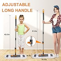 Vista 3 de MASTERTOP Dust Mop for Floor Cleaning, Microfiber Floor Mop with 2 Washable Pads, Height Adjustable Long Handle, 26.4'' Dry and Wet Flat Mop for