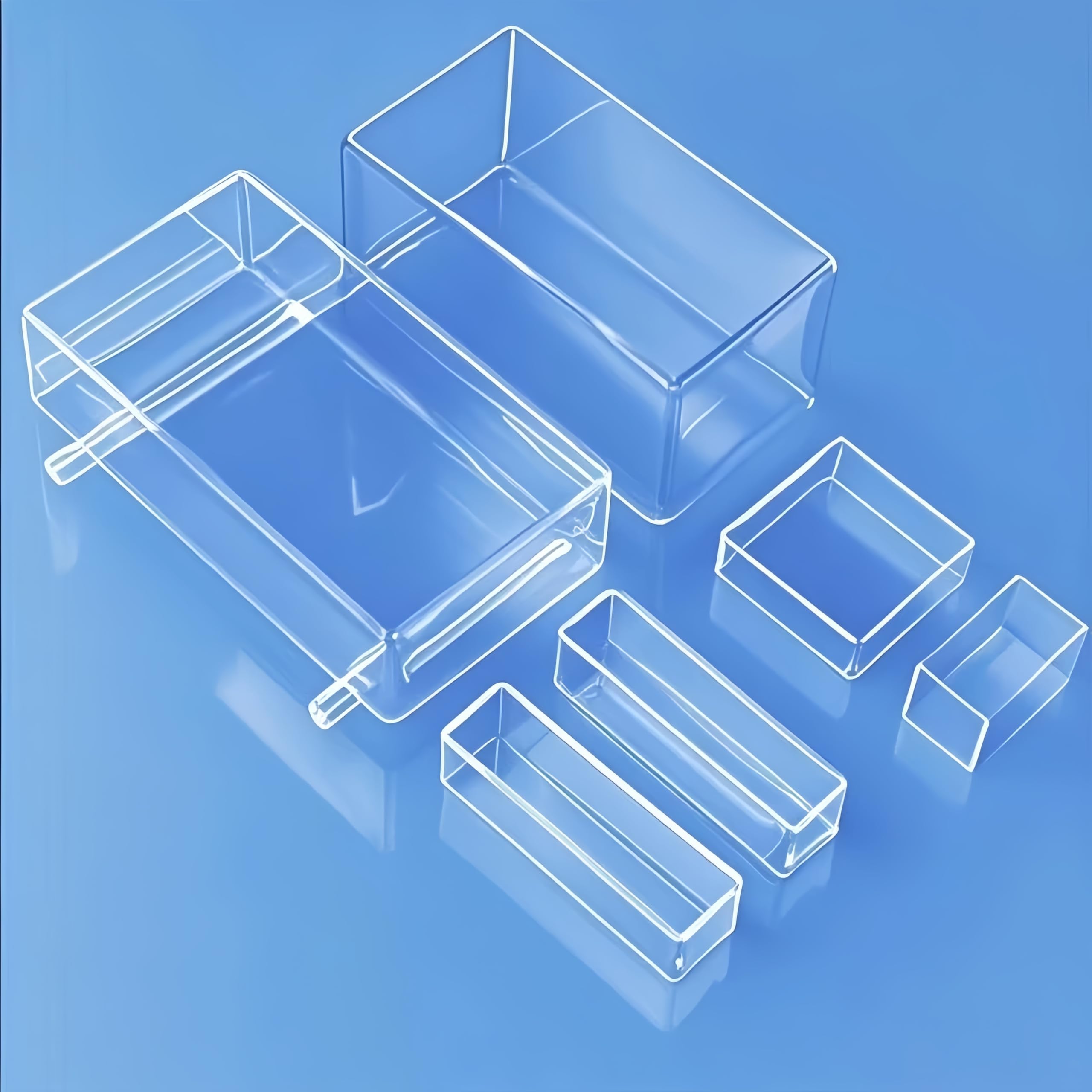 Hochtemperaturbeständiges Quarzglas-Reaktionsgefäß mit Deckel – quadratischer Tiegel for den Laborgebrauch(50mmx50mmx100mm)