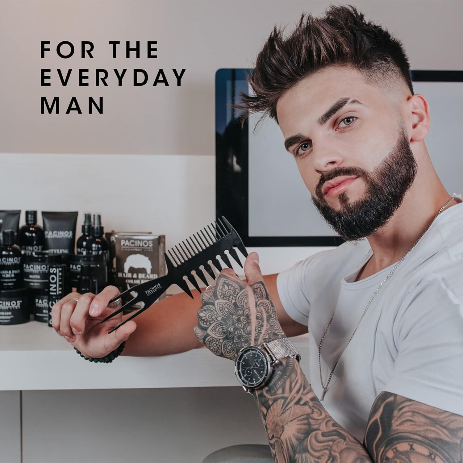 Pacinos Volumizing Matte Hair Powder - Adds Texture, Volume and Oil Control - Natural Finish for Fine, Thin and Thick Hair Types - Ideal for Messy, Textured, Spiky and Quiff Hairstyles - 4.5 g