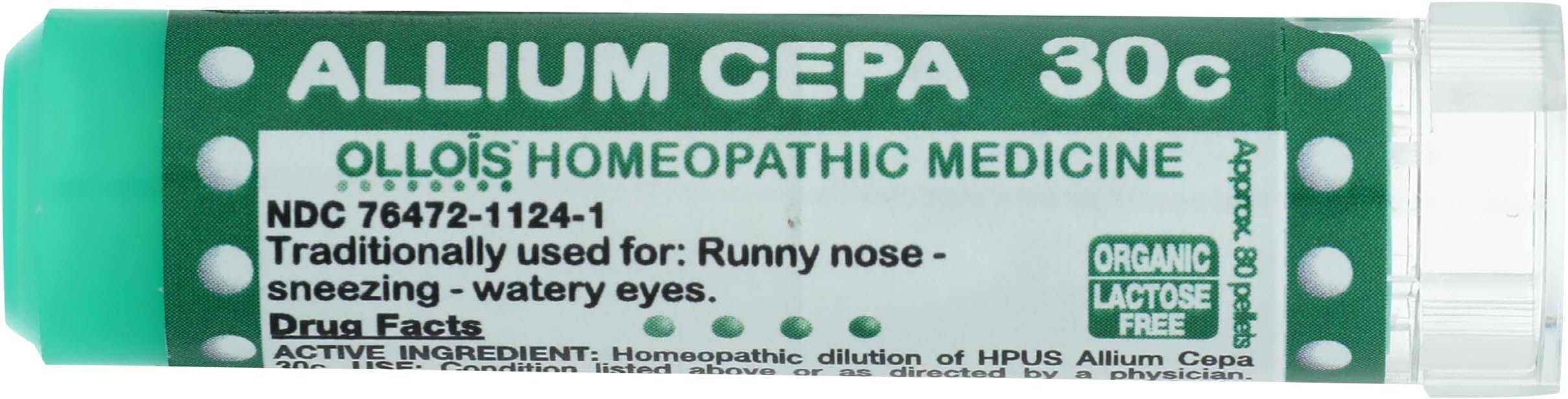 OLLOIS Allium Cepa 30c Organic, Lactose-Free Homeopathic Medicine, 80 Pellets (Pack of 1)