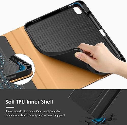 Miniatura 4 de VIKESI Funda de teclado para iPad (A16, 2025) 11 generacióniPad de 10 generación (10.9 pulgadas 2022), funda inteligente de cuero de alta calidad,