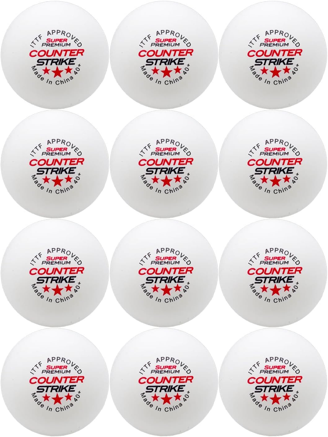 Counterstrike Super Premium 40+ Table Tennis Balls | ITTF Approved Table Tennis Balls | Ping Pong Balls | 3 Star Ping Pong Balls | Professional Table Tennis Balls