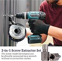 Vista 5 de Juego de 36 piezas extractores de tornillos y pernos, removedor de tuercas de orejetas multi-estriado 2 en 1, kit de herramientas de extracción
