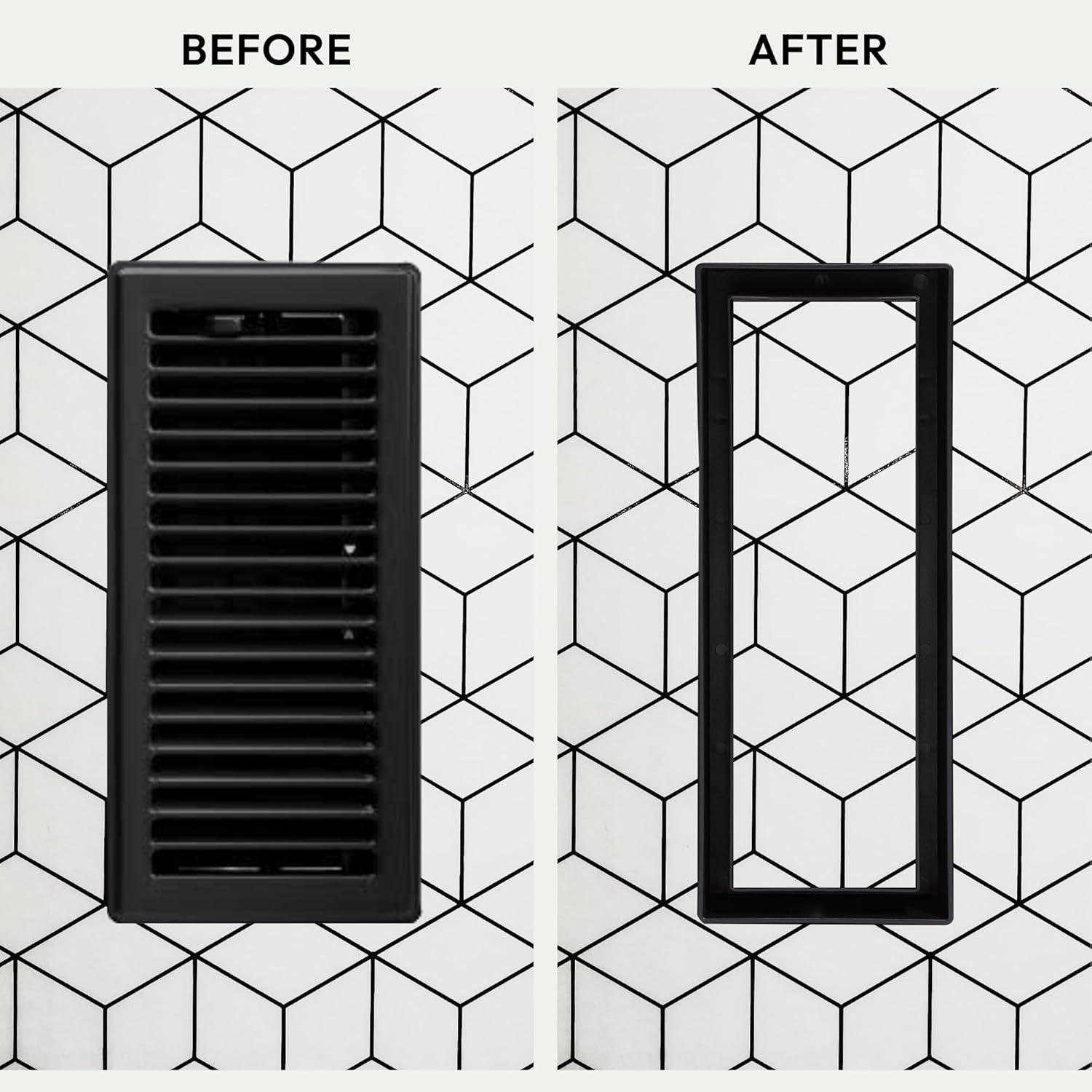 Fittes Flush Floor Vent [Lite], ABS Plastic HVAC Air Return Register Cover, Customizable Adjustable Airflow Solution for Home Floor, Damper Included – 4"x10" – Matte Black – 1 Pack