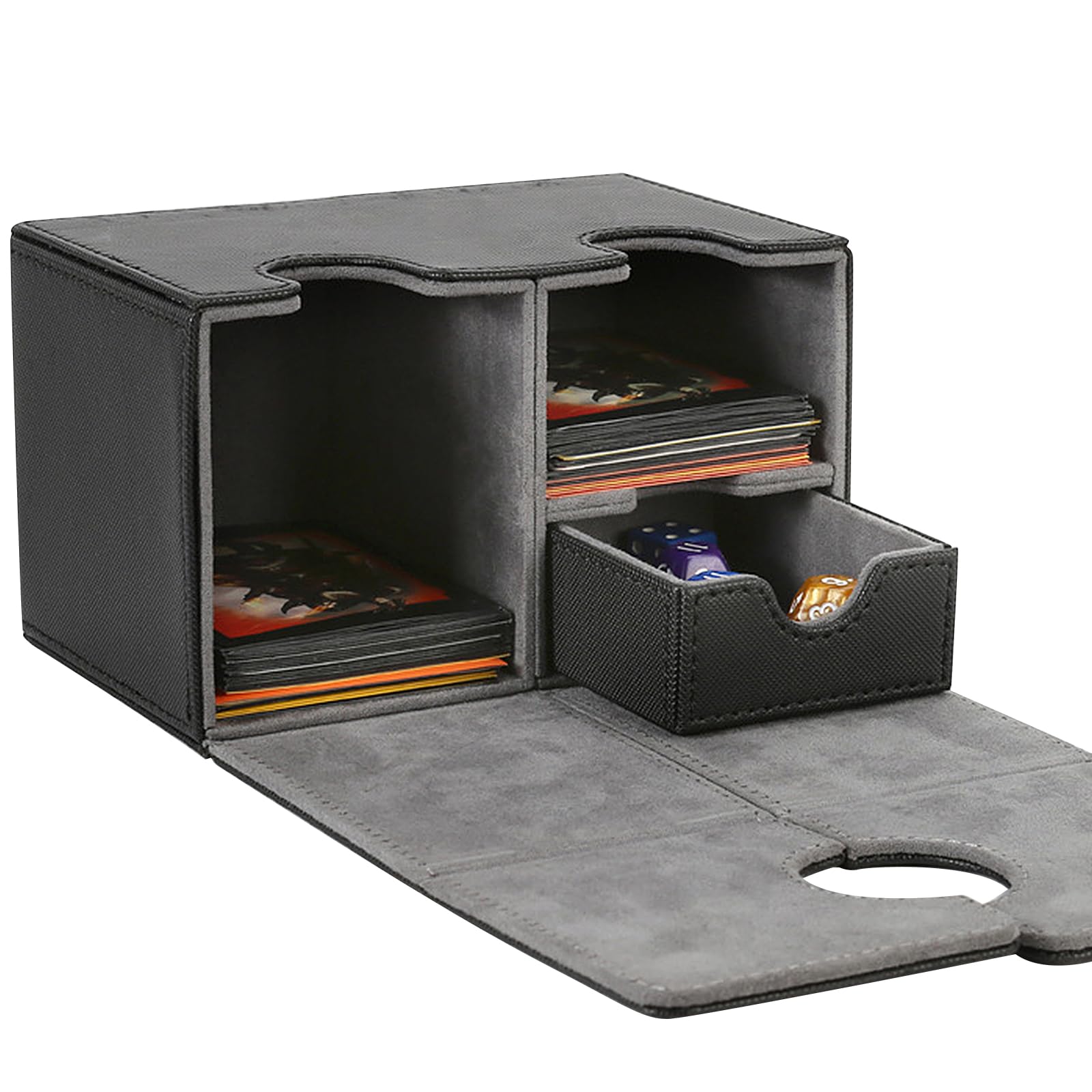 MTG Commander deck Box, verzamelkaartenbox met kubushouder, 5-in-1 lederen case voor 900 kaarten, premium magnetische deck boxen