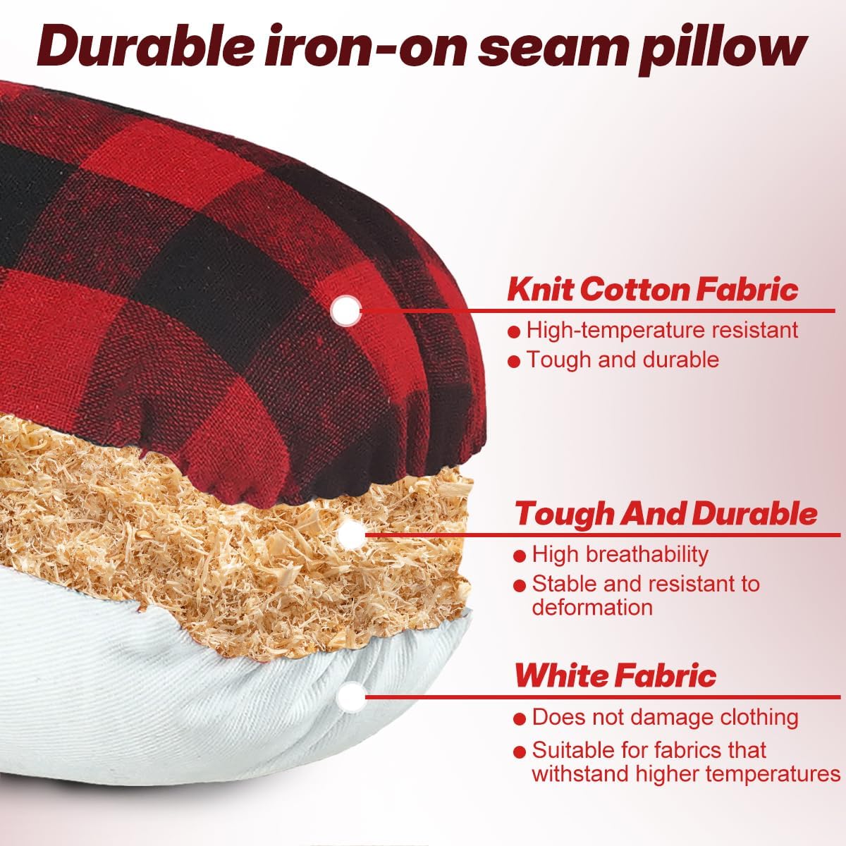 Tailors Ham and Seam Roll Set Pressing Ham for Ironing Sewing Curved Design Dual-Side Material 2 Pieces