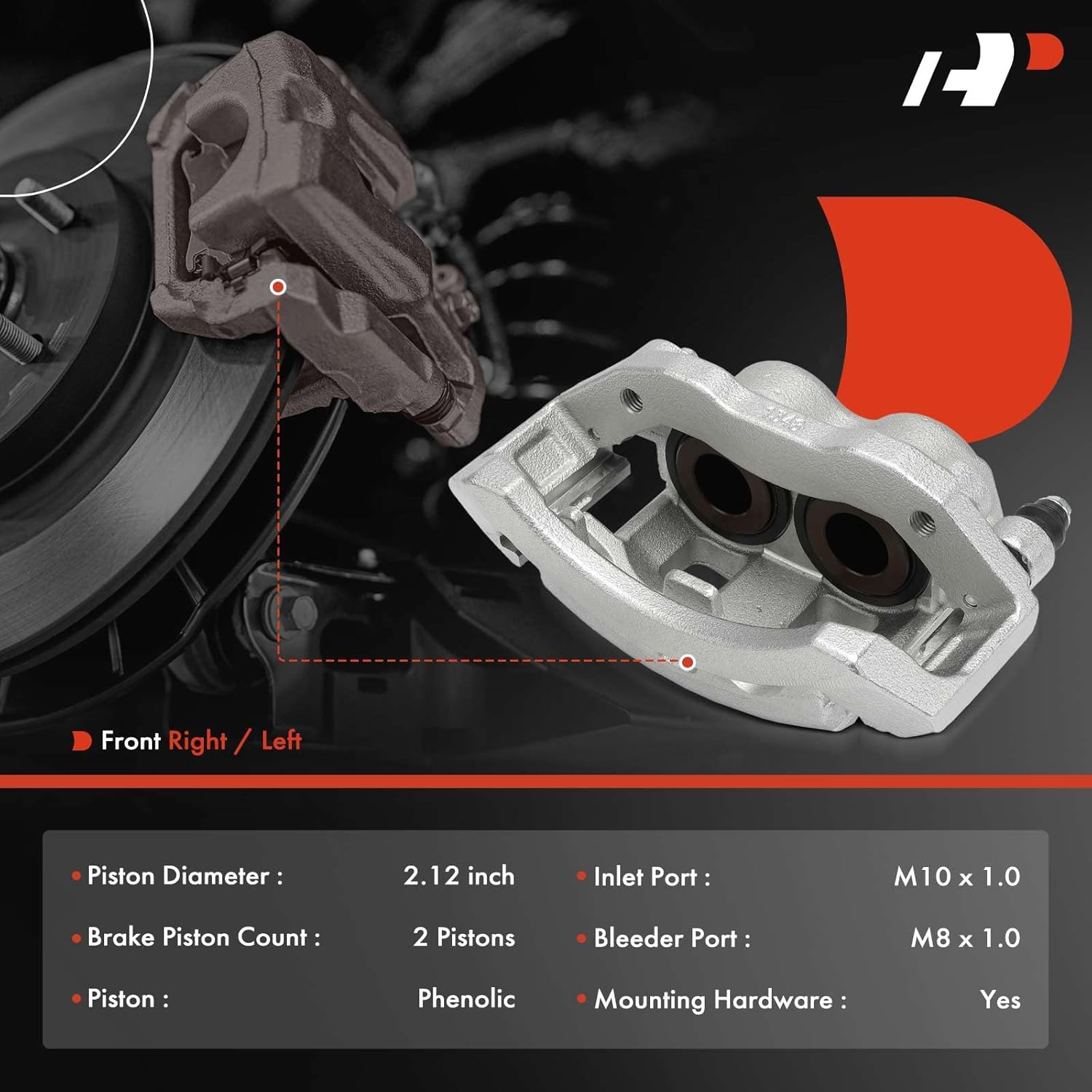 A-Premium Disc Brake Caliper Assembly with Bracket Compatible with Dodge Models - Durango 2004-2006, Ram 1500 Pickup 2002-2005