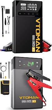 VTOMAN X7 and X1 Jump Starters with Air Compressors