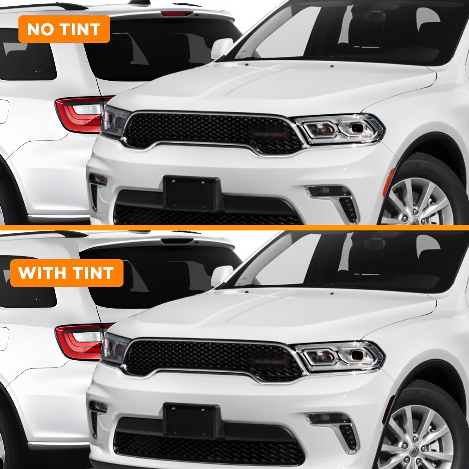 Pre-Cut Foglight & Third Brake Light & Side Markers Tint Kit Compatible with Dodge Durango 2021-2023 | Precision Cut Stretchable PPF Vinyl Overlay Cover (Dark Smoke)