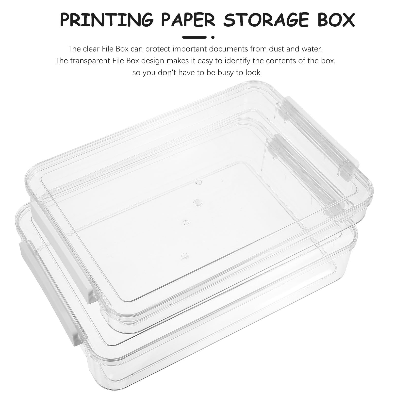 Abschlussstimmung Aktenbox aus Kunststoff mit Deckel Transparent 2 Stück Dokumenten Organizer Kasten mit Großem Fassungsvermögen für Büro und Schule