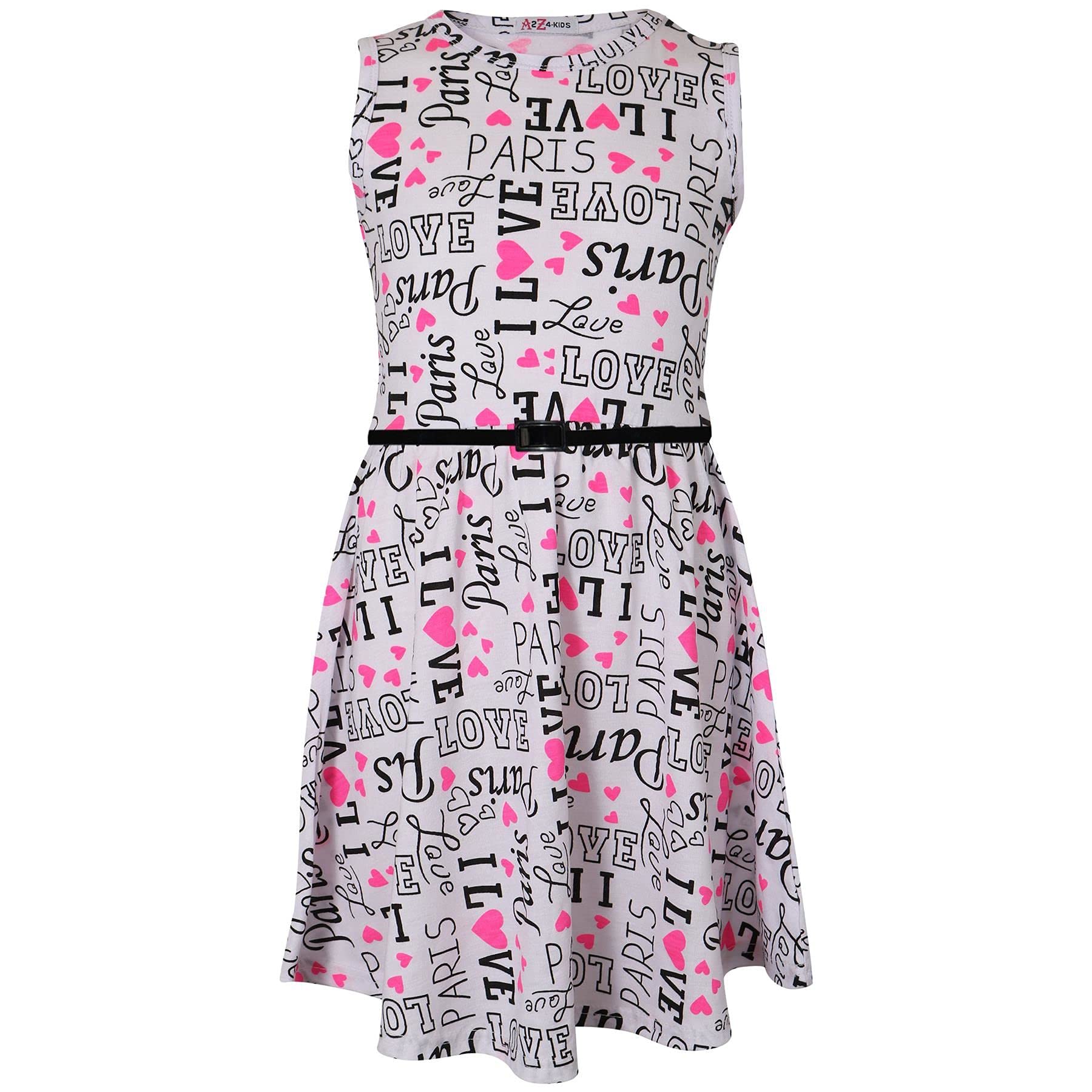 A2z 4 Kids Girls Skater Sleeveless Kids Fashion Summer Party Outfit Dresses - I Love Paris 13