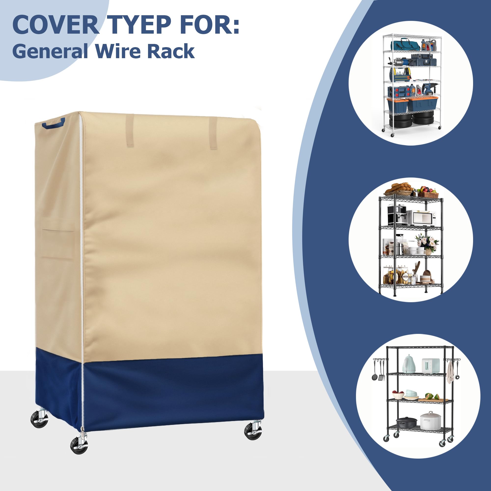 48x18x72 Shelf Cover Wire Shelving Cover Dalema Wire Shelf Cover, 600D
