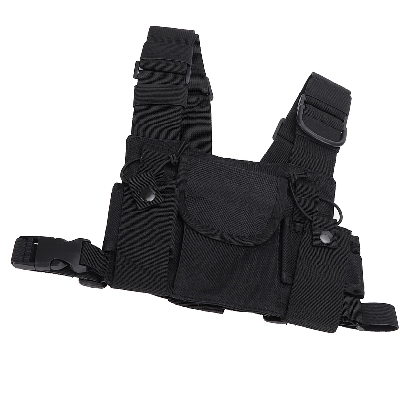 Porta Imbracatura Pettorale Radio Gilet Rig per Radio Bidirezionale Petto Front Pack Pouch Custodia per Walkie Talkie con Tracolla Regolabile per Vigili del Koffers