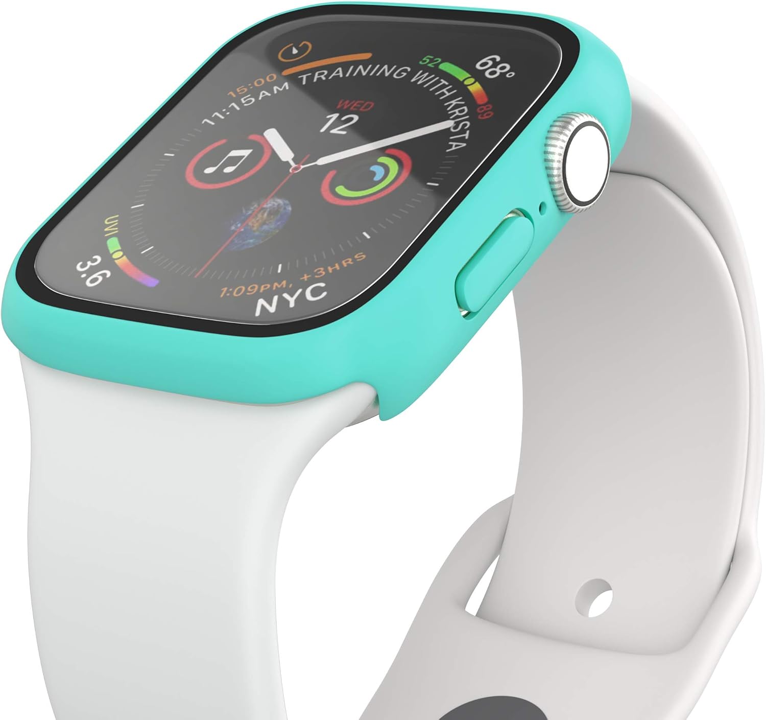 2 Pack Hard PC Case with Tempered Glass Screen Protector Compatible with Apple Watch Series 3 42mm Case, Ultra-Thin Scratch Resistant Overall Protective Cover for iWatch Men Women, Turquoise