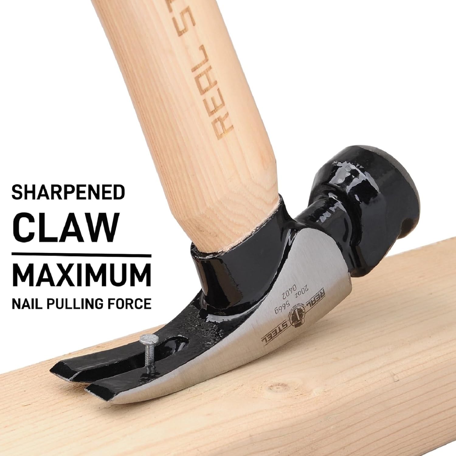 REAL STEEL 20 Oz Magnetic Head Rip Claw Framing Hammer with Hickory Handle Smooth Face 0402