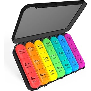 Pill Organizer 3 Times a Day - Weekly Pill Organizer 3 Times a Day - Large Pill Box 7 Day Medicine Organizer Pill Case, Pill Box Organizer Container, Daily Pill Box 3 Times a Day, to Hold Vitamins